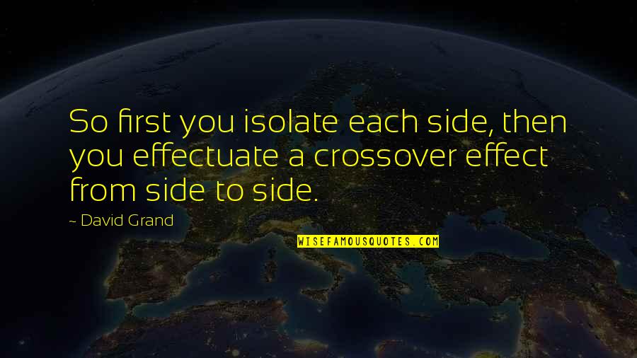 1st Place Quotes By David Grand: So first you isolate each side, then you