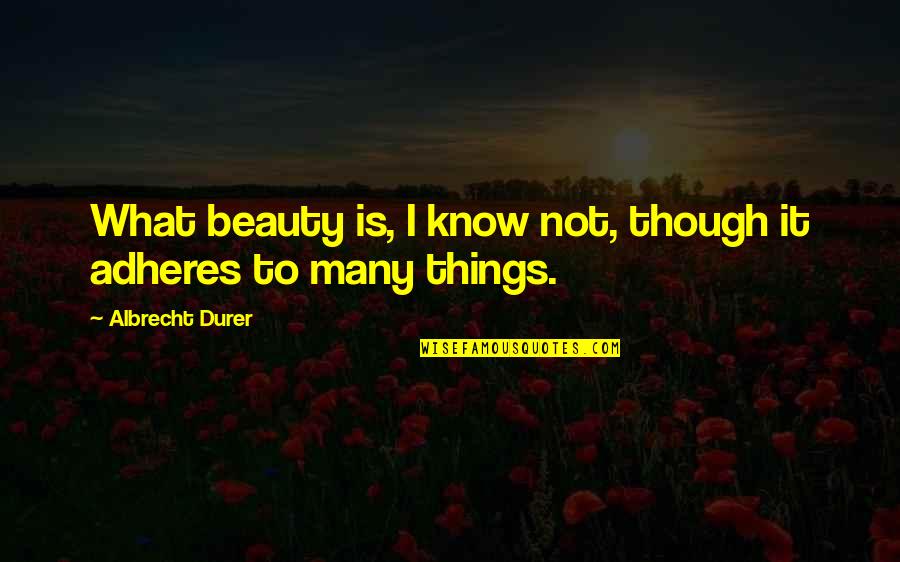 1st Ramadan Quotes By Albrecht Durer: What beauty is, I know not, though it