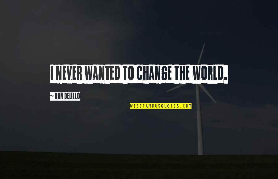 1stdibs New York Quotes By Don DeLillo: I never wanted to change the world.