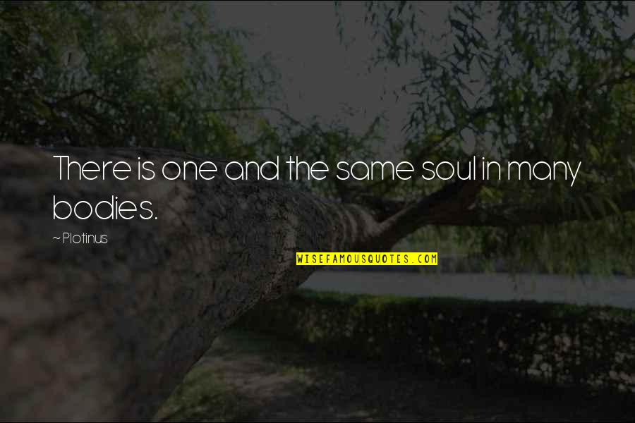 2 Bodies 1 Soul Quotes By Plotinus: There is one and the same soul in