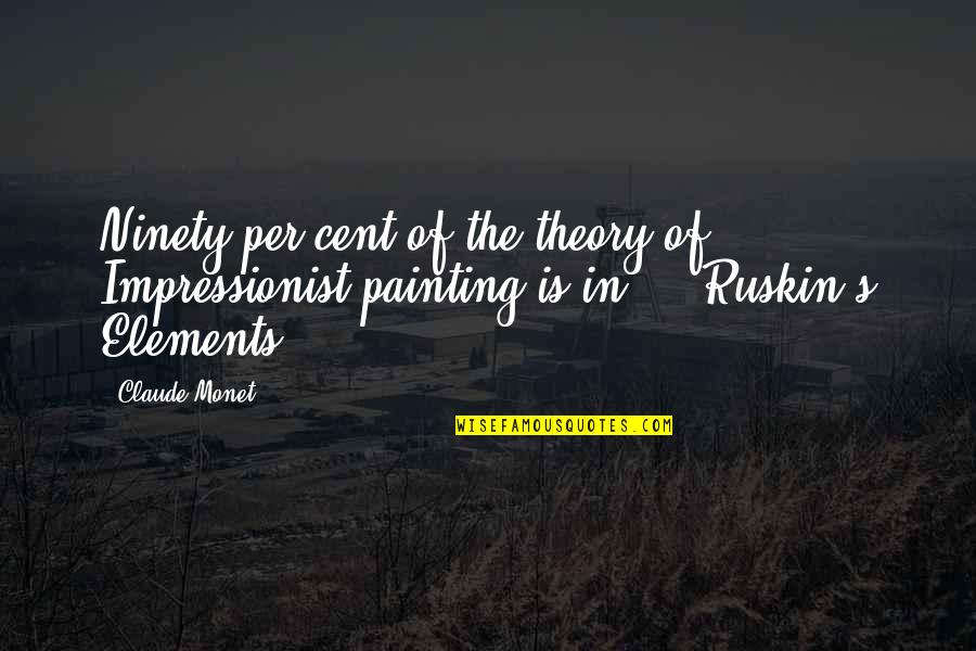 2 Cent Quotes By Claude Monet: Ninety per cent of the theory of Impressionist