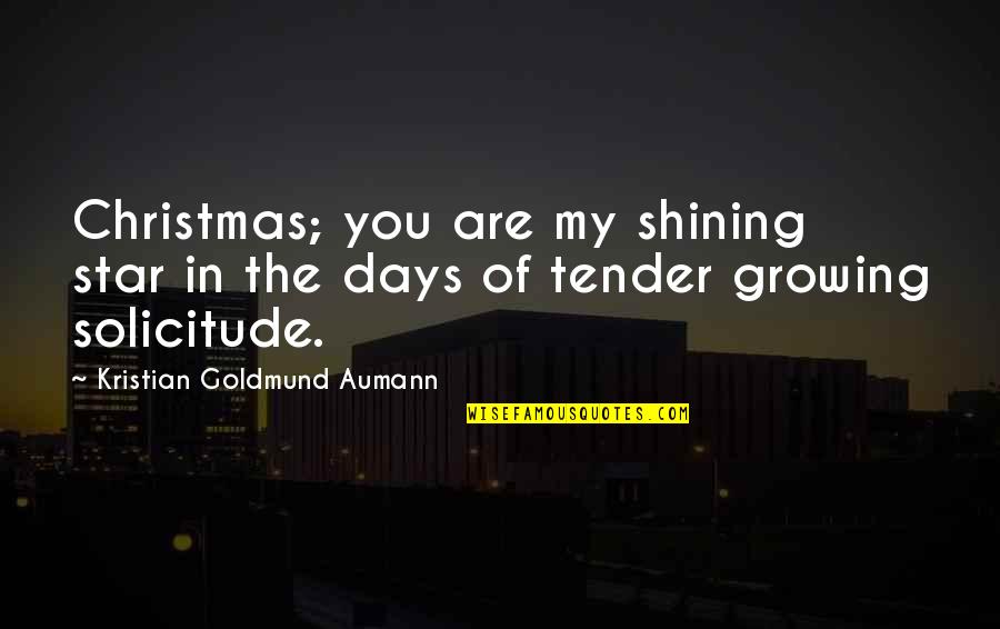 2 Days Till Christmas Quotes By Kristian Goldmund Aumann: Christmas; you are my shining star in the