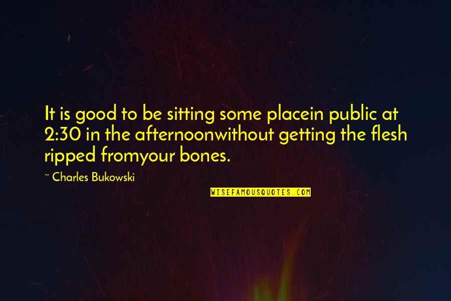 2 Good Quotes By Charles Bukowski: It is good to be sitting some placein