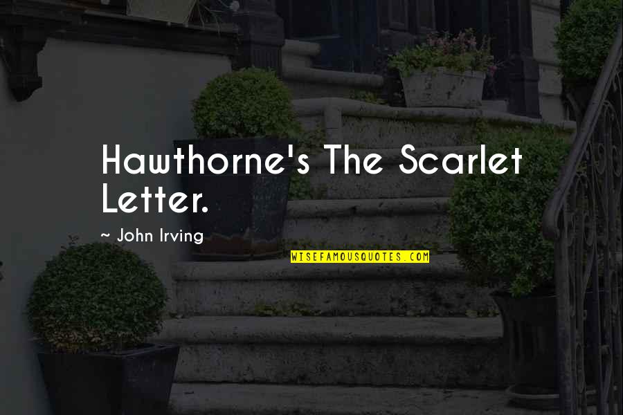 2 Or 3 Letter Quotes By John Irving: Hawthorne's The Scarlet Letter.