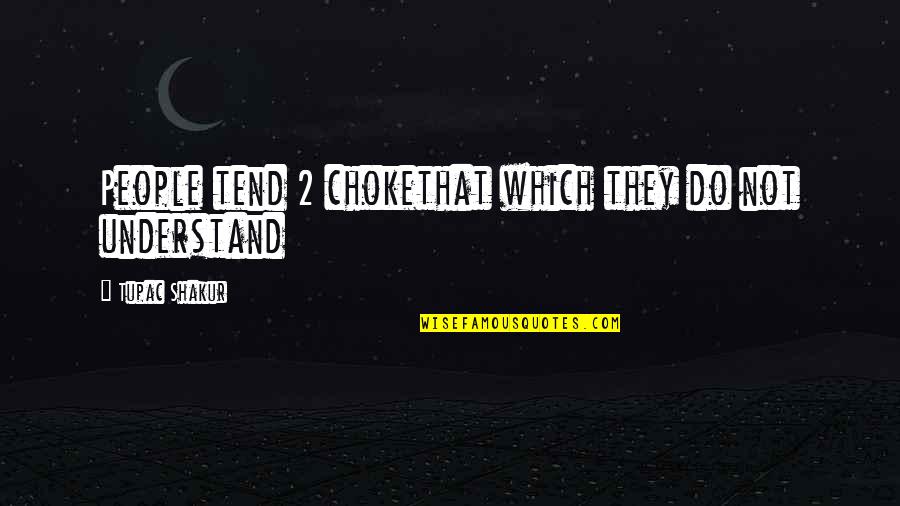 2 People Quotes By Tupac Shakur: People tend 2 chokethat which they do not