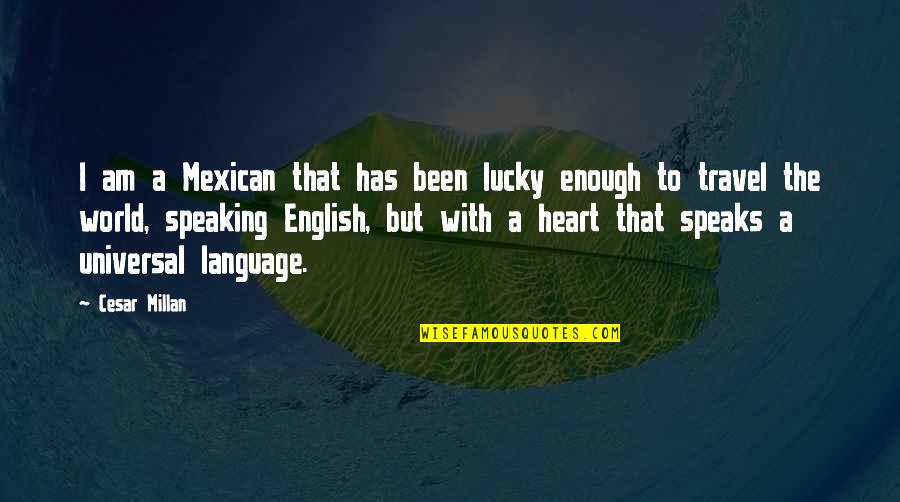 2 Speaking English Quotes By Cesar Millan: I am a Mexican that has been lucky