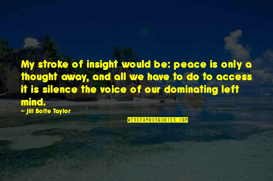 2 Stroke Vs 4 Stroke Quotes By Jill Bolte Taylor: My stroke of insight would be: peace is