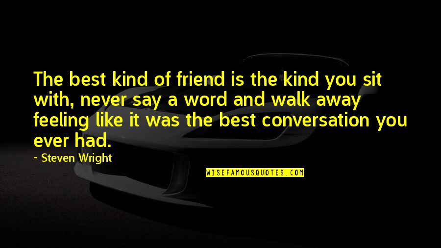 2 Word Best Friend Quotes By Steven Wright: The best kind of friend is the kind