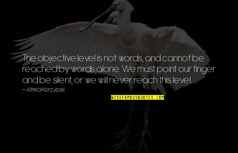 2 Words 1 Finger Quotes By Alfred Korzybski: The objective level is not words, and cannot