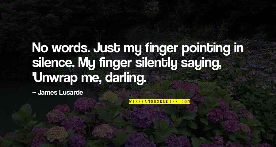 2 Words 1 Finger Quotes By James Lusarde: No words. Just my finger pointing in silence.