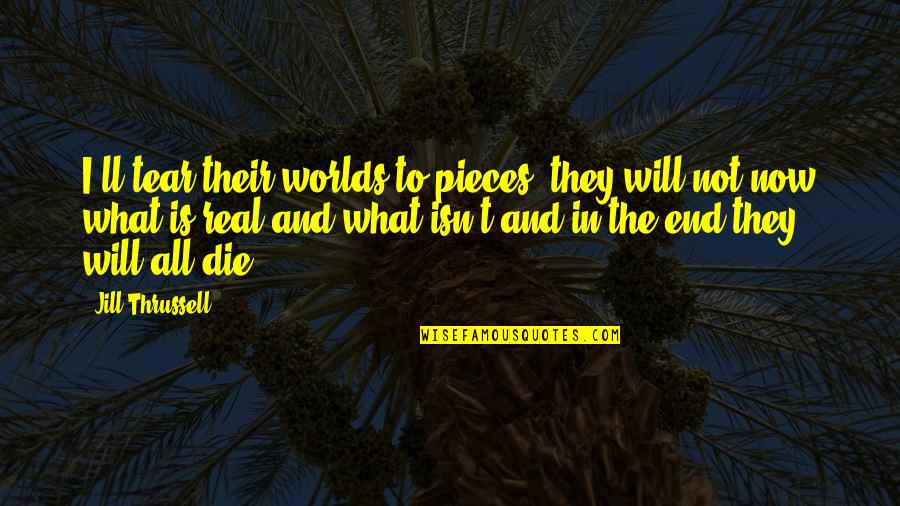 2 Worlds Quotes By Jill Thrussell: I'll tear their worlds to pieces, they will
