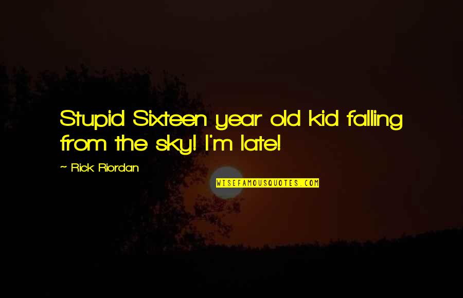 2 Year Old Kid Quotes By Rick Riordan: Stupid Sixteen year old kid falling from the