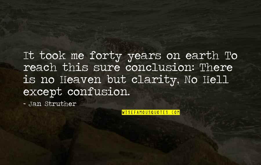 2 Years In Heaven Quotes By Jan Struther: It took me forty years on earth To