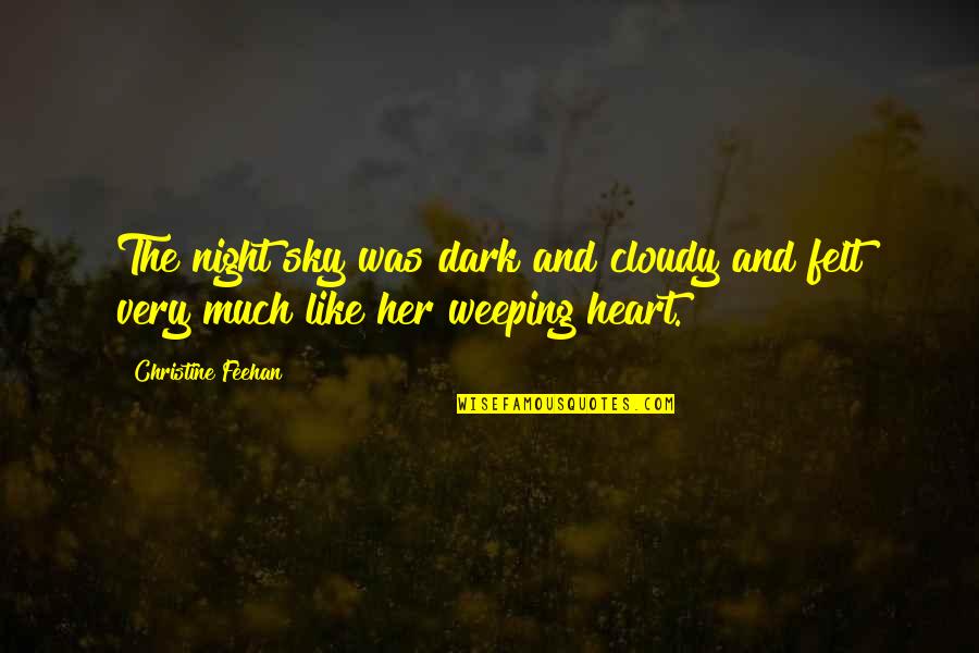 20 Letter Love Quotes By Christine Feehan: The night sky was dark and cloudy and