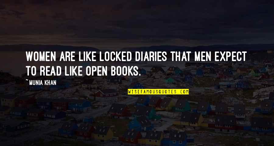 20 Pearls Quotes By Munia Khan: Women are like locked diaries that men expect