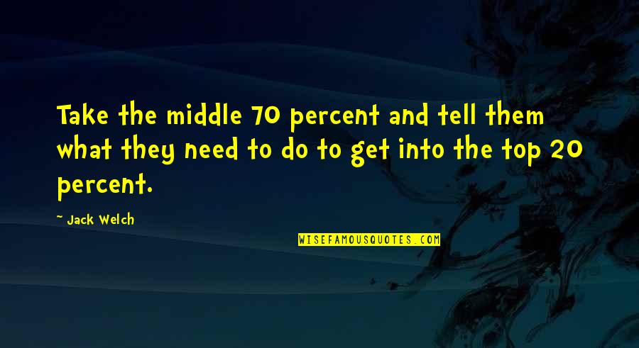 20 Percent Quotes By Jack Welch: Take the middle 70 percent and tell them