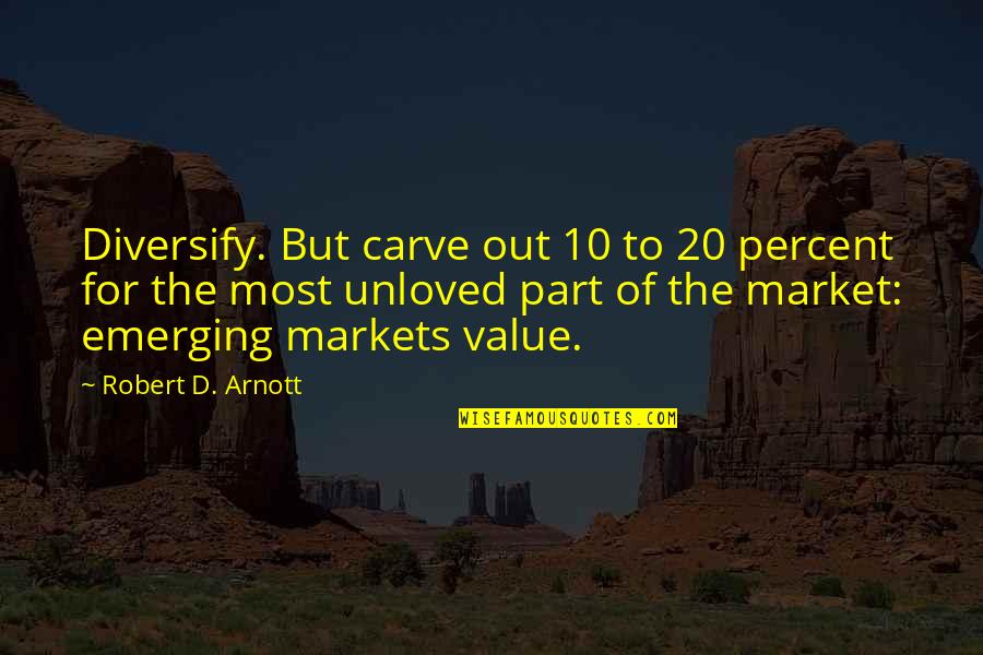 20 Percent Quotes By Robert D. Arnott: Diversify. But carve out 10 to 20 percent