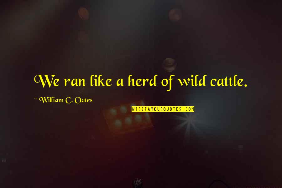 20 Wisdom Quotes By William C. Oates: We ran like a herd of wild cattle.