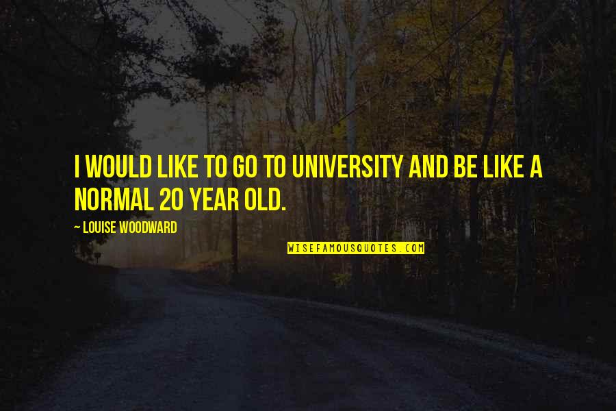 20 Year Quotes By Louise Woodward: I would like to go to University and