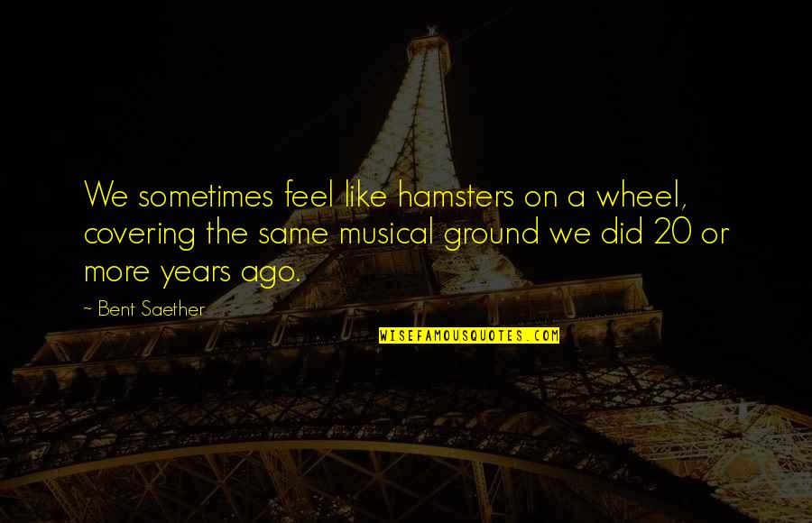 20 Years Ago Quotes By Bent Saether: We sometimes feel like hamsters on a wheel,