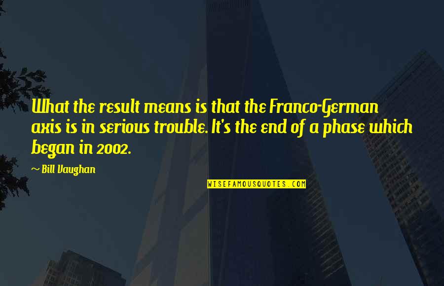 2002 Quotes By Bill Vaughan: What the result means is that the Franco-German
