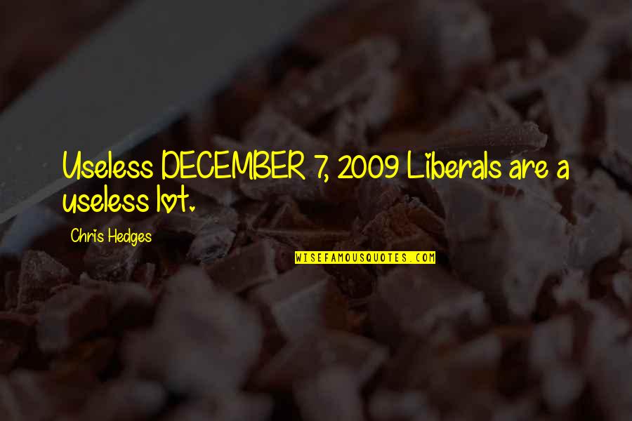 2009 Quotes By Chris Hedges: Useless DECEMBER 7, 2009 Liberals are a useless