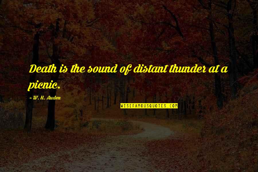 200mph Tether Quotes By W. H. Auden: Death is the sound of distant thunder at