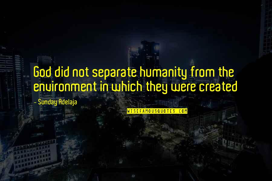 20101113 Quotes By Sunday Adelaja: God did not separate humanity from the environment