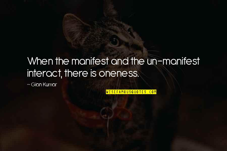 2011 Us Debt Ceiling Crisis Quotes By Gian Kumar: When the manifest and the un-manifest interact, there
