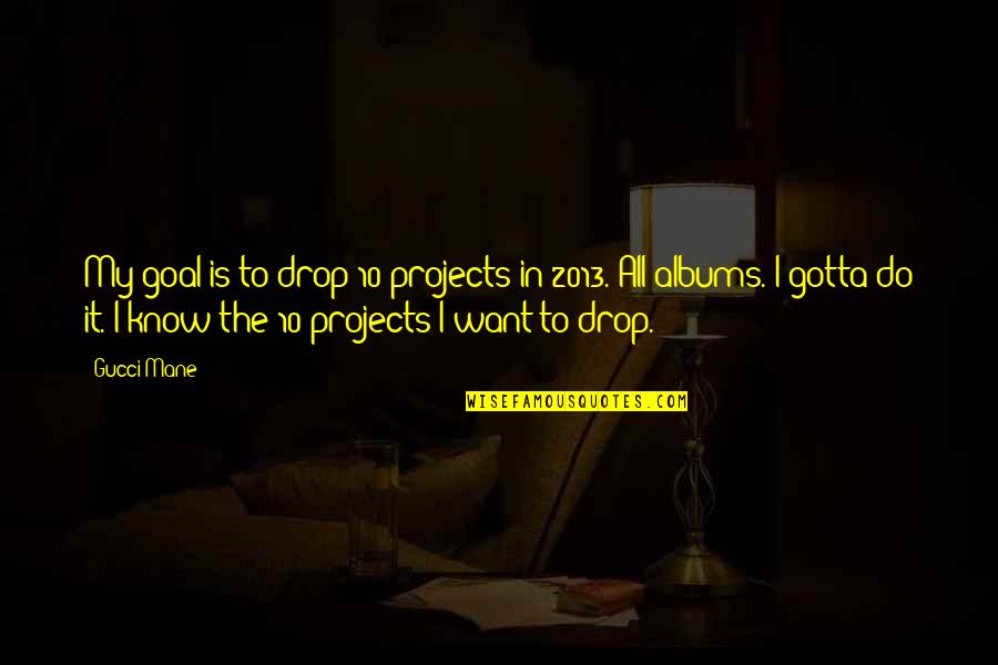 2013 Quotes By Gucci Mane: My goal is to drop 10 projects in