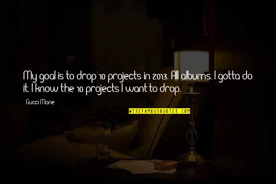 2013 S Quotes By Gucci Mane: My goal is to drop 10 projects in