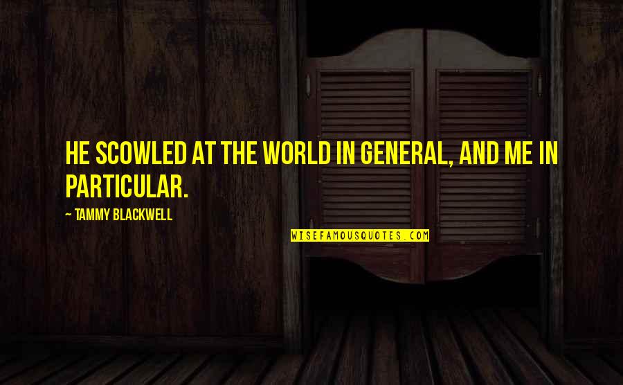 2014 New Years Quotes By Tammy Blackwell: He scowled at the world in general, and