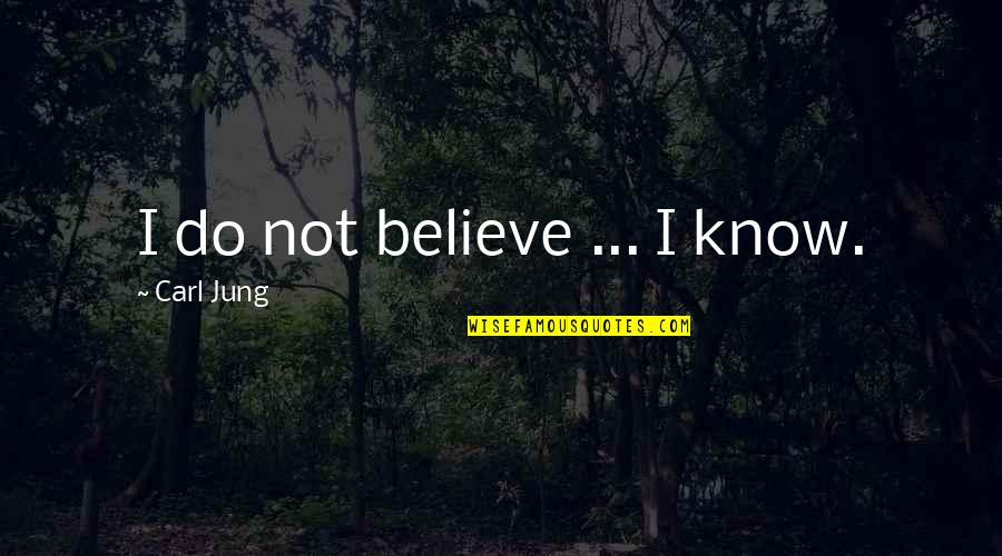 2015 Senior Quotes By Carl Jung: I do not believe ... I know.