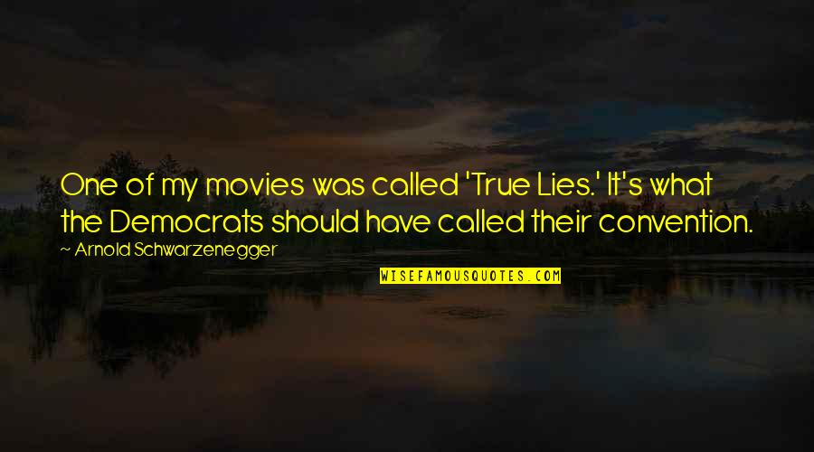2016 Election Quotes By Arnold Schwarzenegger: One of my movies was called 'True Lies.'