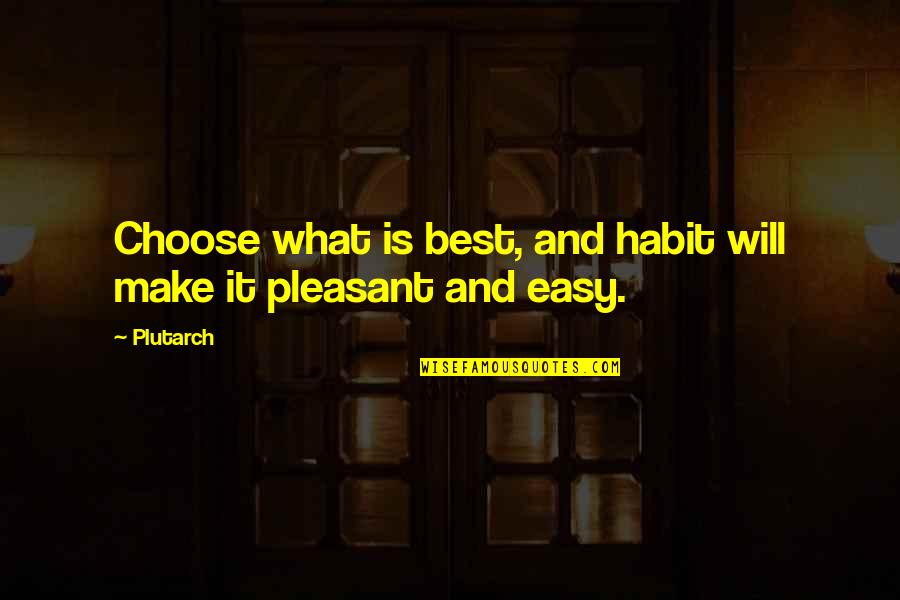 2019 Being A Hard Year Quotes By Plutarch: Choose what is best, and habit will make