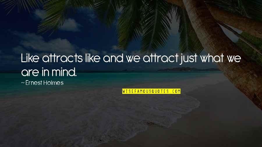 2081 Government Quotes By Ernest Holmes: Like attracts like and we attract just what