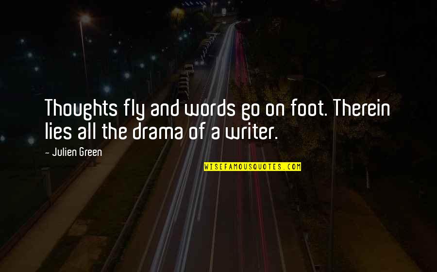 20th Birthday Post Quotes By Julien Green: Thoughts fly and words go on foot. Therein
