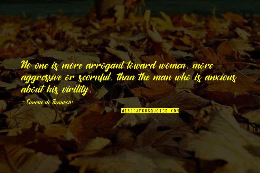 21171 0743 Quotes By Simone De Beauvoir: No one is more arrogant toward women, more 21171 0743 Quotes By Simone De Beauvoir: No one is more arrogant toward women, more