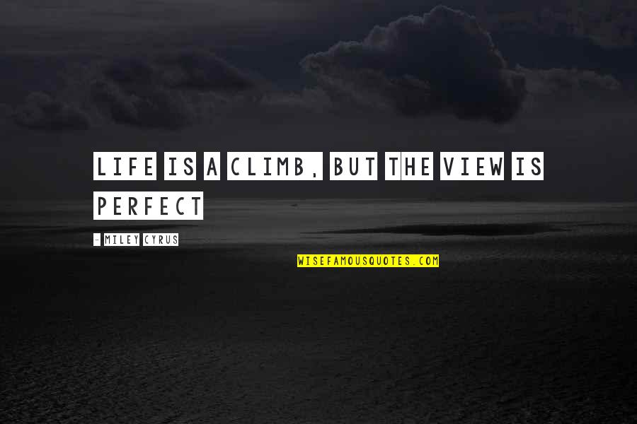 212 Degrees Motivational Quotes By Miley Cyrus: Life is a climb, but the view is