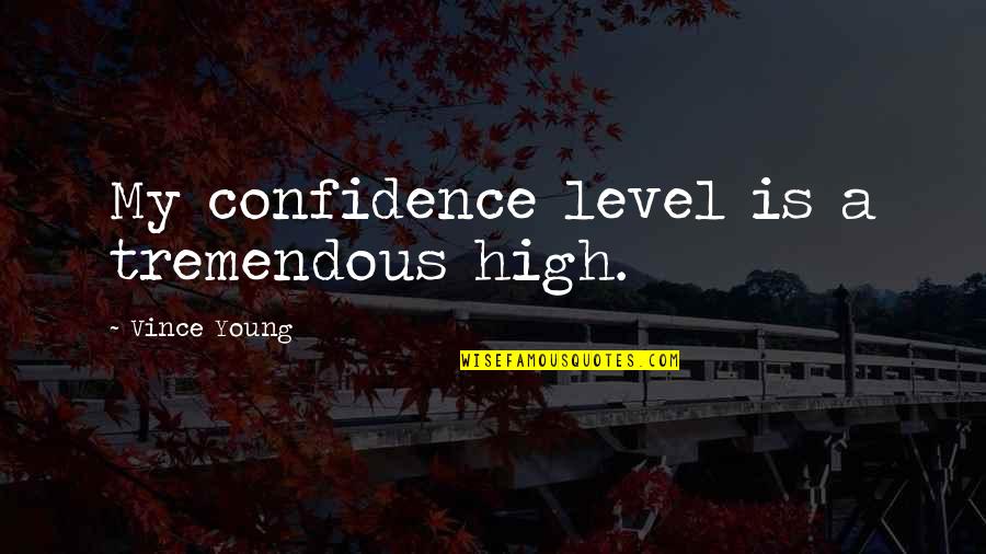 21st Birthday Wishes Quotes By Vince Young: My confidence level is a tremendous high.