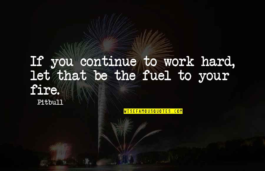 22 Vs Earth Quotes By Pitbull: If you continue to work hard, let that