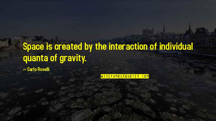 227 Theme Quotes By Carlo Rovelli: Space is created by the interaction of individual