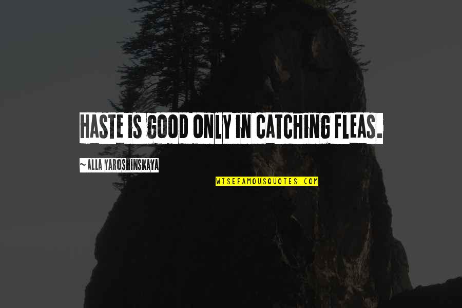 230th Street Quotes By Alla Yaroshinskaya: Haste is good only in catching fleas.