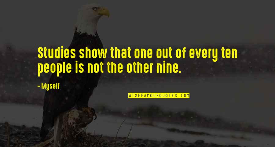 233644 Quotes By Myself: Studies show that one out of every ten