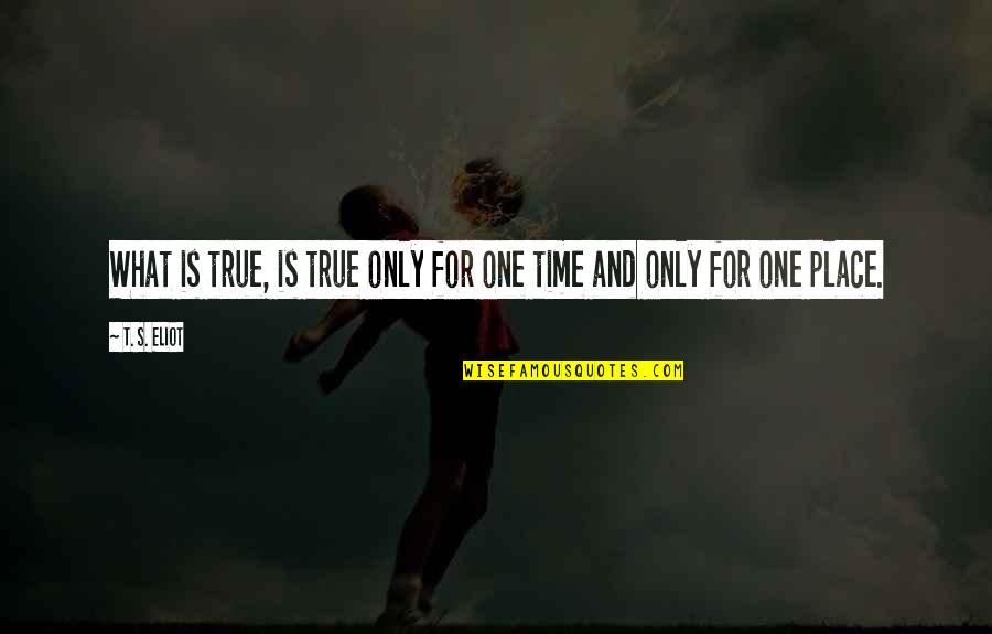 239 Area Quotes By T. S. Eliot: What is true, is true only for one