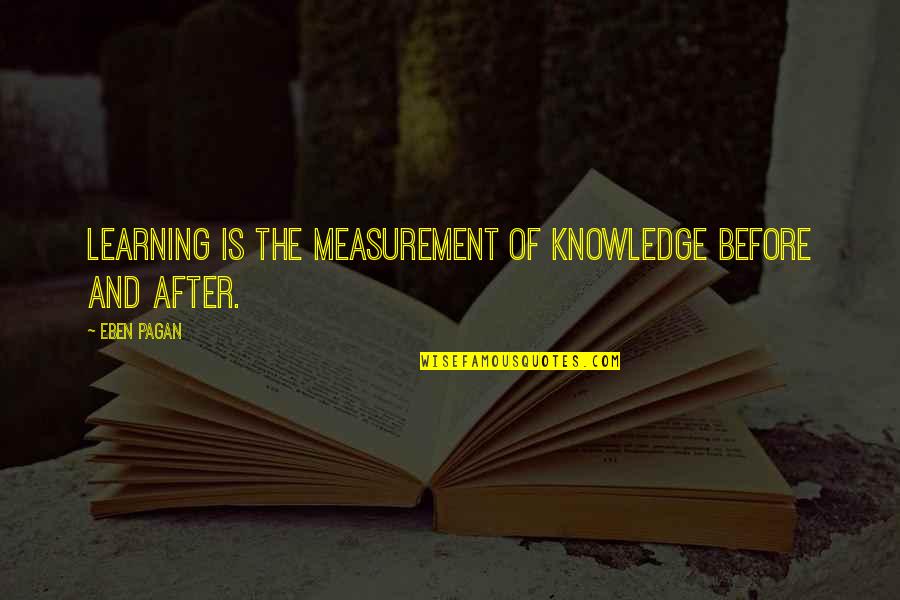 24 Hour Fitness Quotes By Eben Pagan: Learning is the measurement of knowledge before and