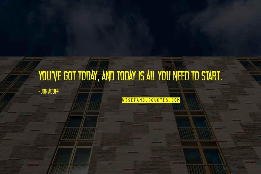 24 Hours In Emergency Quotes By Jon Acuff: You've got today, and today is all you