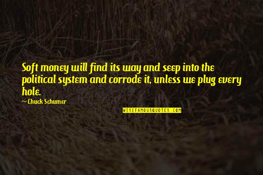 25 December Quaid Day Quotes By Chuck Schumer: Soft money will find its way and seep