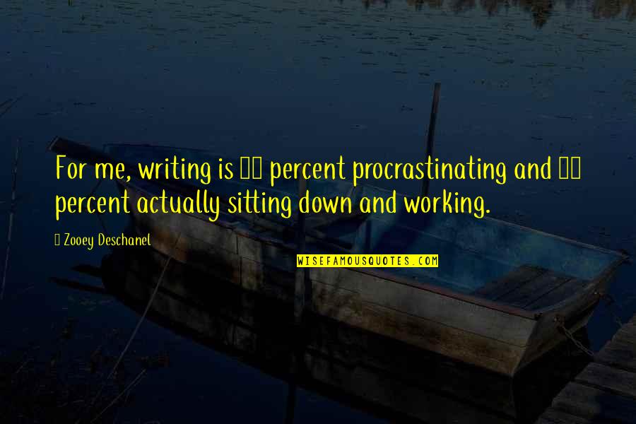 25 For 25 Quotes By Zooey Deschanel: For me, writing is 75 percent procrastinating and 25 For 25 Quotes By Zooey Deschanel: For me, writing is 75 percent procrastinating and