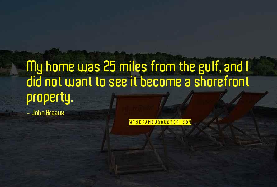 25 Quotes By John Breaux: My home was 25 miles from the gulf,
